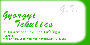 gyorgyi tekulics business card